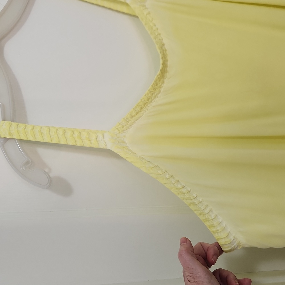 Anthropologie Pale Yellow Tiered Midi Dress - Picture 3 of 9